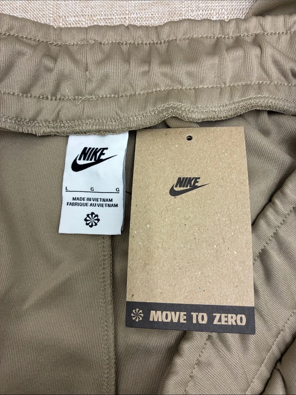 Nike Tan Track Pants with White Side Panels